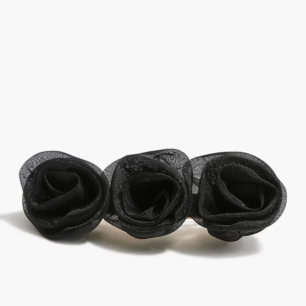 J. Crew Black Organza Rosette Barrette/NWT